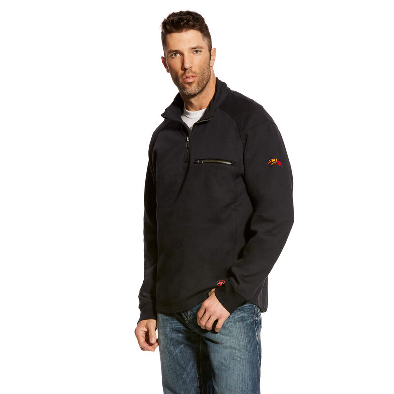 Sudaderas Ariat Fr Rev 1/4 Zip Negras Hombre - Chile 490-FRBAHJ